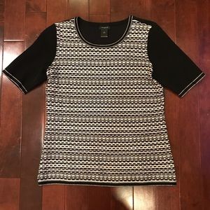 Ann Taylor Factory Black Knit Short Sleeve Sweater
